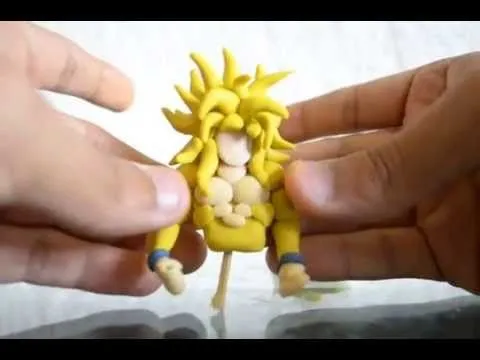 como hacer a Goku SSJ Dios de plastilina - YouTube