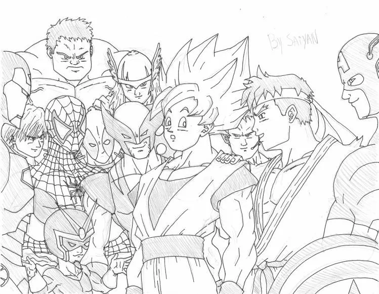 Goku vs Broly para dibujar - Imagui