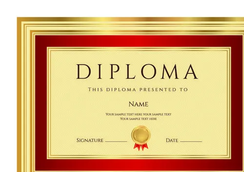Gold diploma cover template 03 - Vector Cover free download