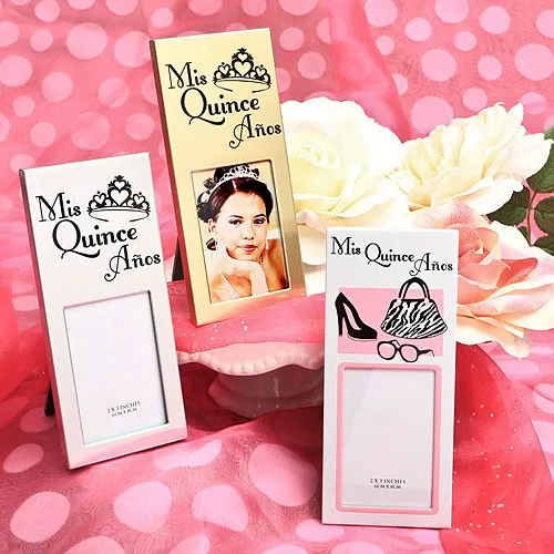 Gold Mis Quince Frame - Place Card Frames - Place Card Holders ...
