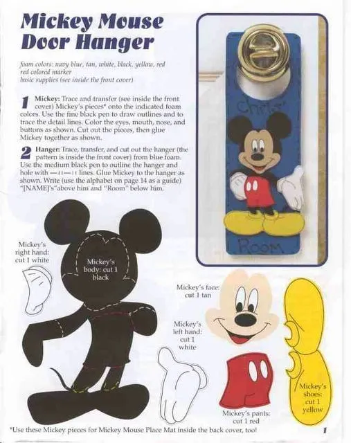 Goma Eva Minnie Mouse | Simpatico colgante de picaporte de Mickey ...
