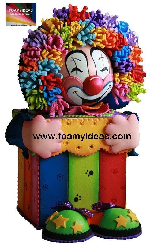 goma eva payasos on Pinterest | Clowns, Clown Cake and Mesas