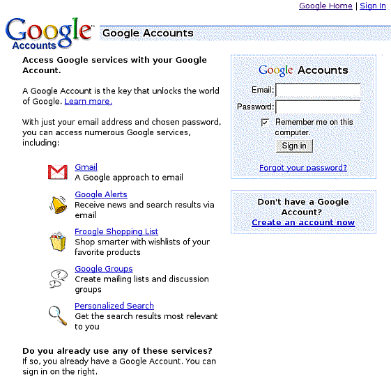 Google Accounts: Signing Up, Signing In & Gmail - Google Guide