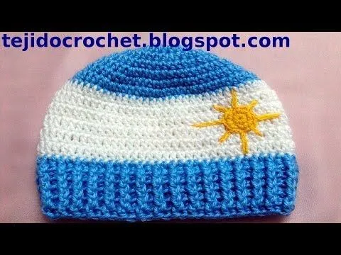 Gorro Argentino en tejido crochet tutorial paso a paso para Brazil ...