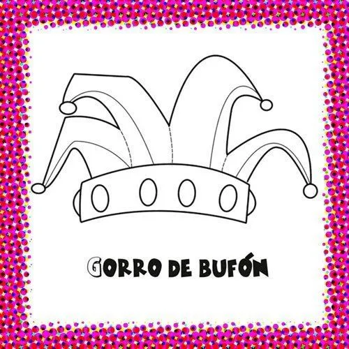Gorro de bufón de Carnaval para colorear - Dibujos de fiesta de ...