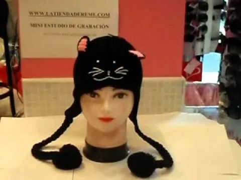 Gorro Coletas Gato Negro - YouTube