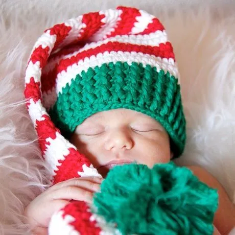 Gorro elfo navidad verde, rojo y blanco Divertido gorrito hecho a ...