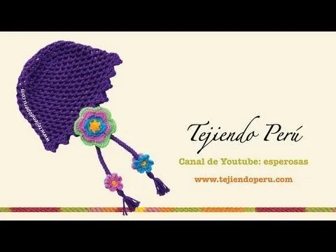Gorro con flores - Tejiendo Perú