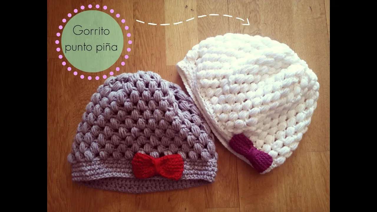 Gorro de ganchillo fácil punto piña - Crochet Hat Puff Stitch ...