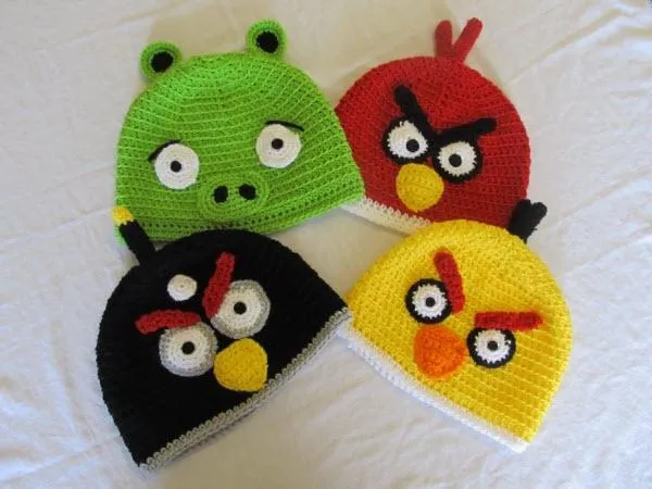 Gorros angry birds crochet - Imagui
