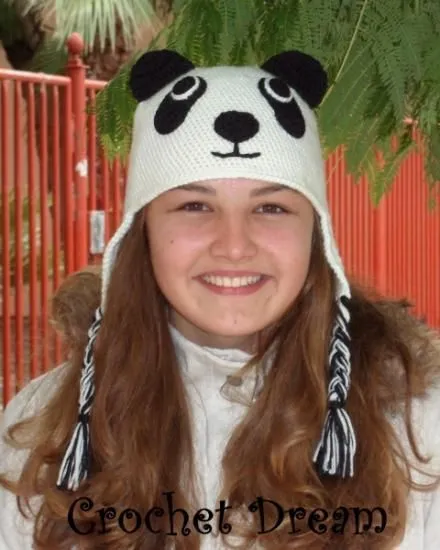 Gorrito oso panda acrochet - Imagui