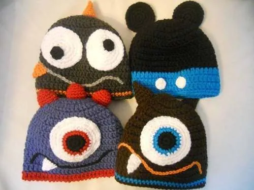 Gorros Tejidos artesanalmente Al Crochet Para Bebes , chicos y ...