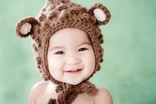 Gorros tejidos con orejas para bebés - Imagui