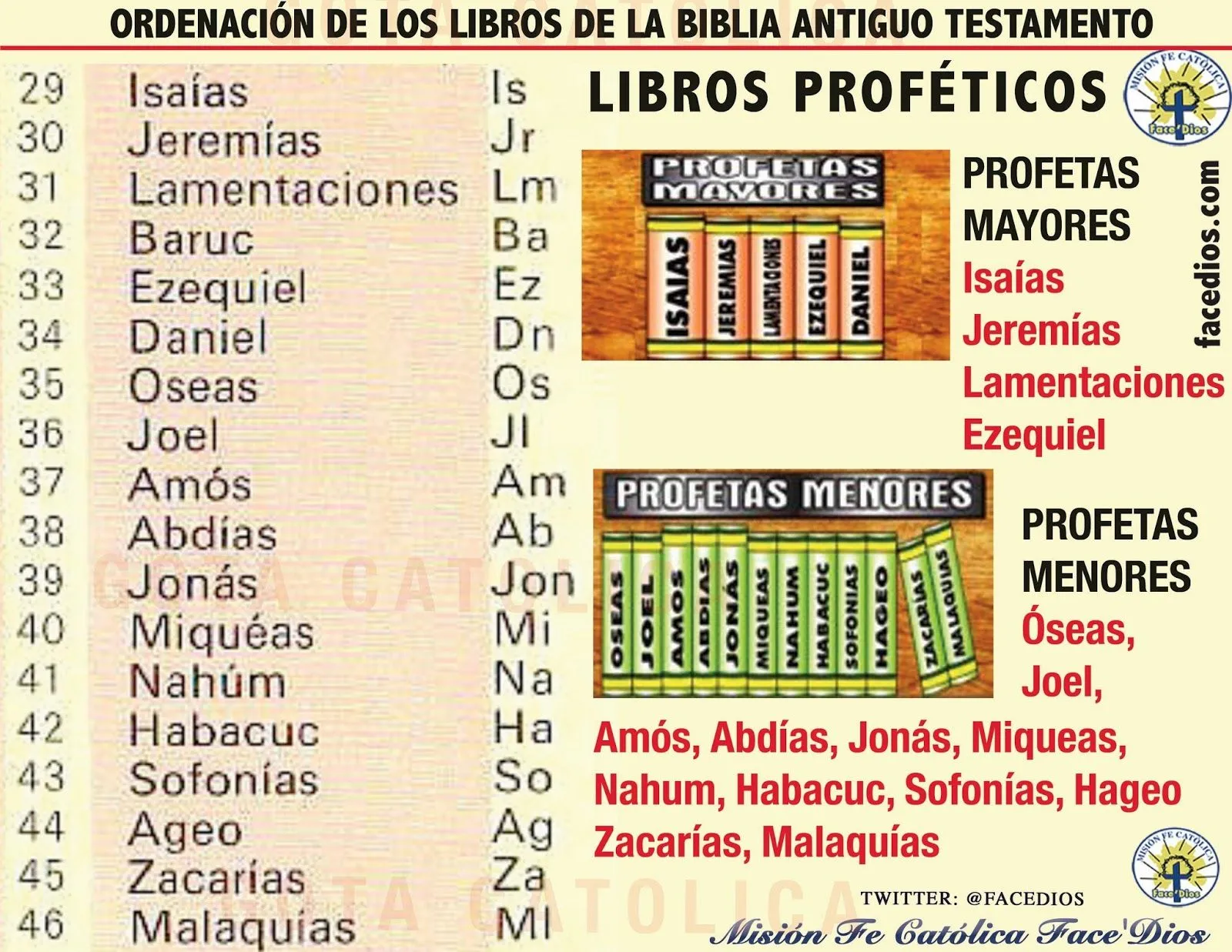GOTA CATÓLICA: ORDENACIÓN DE LOS LIBROS DE LA BIBLIA ANTIGUO ...