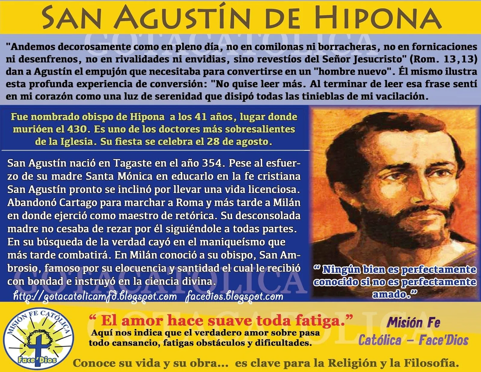 GOTA CATÓLICA: San Agustín de Hipona