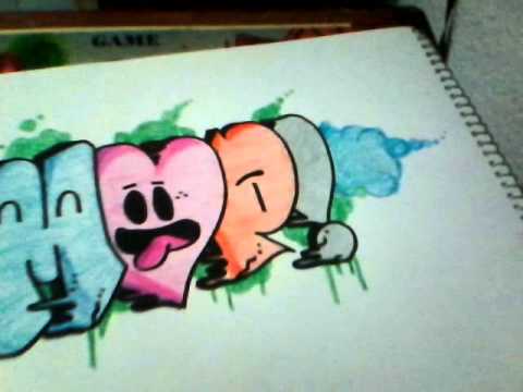 Como hacer graffiti de amor/ draw graffitti love - YouTube