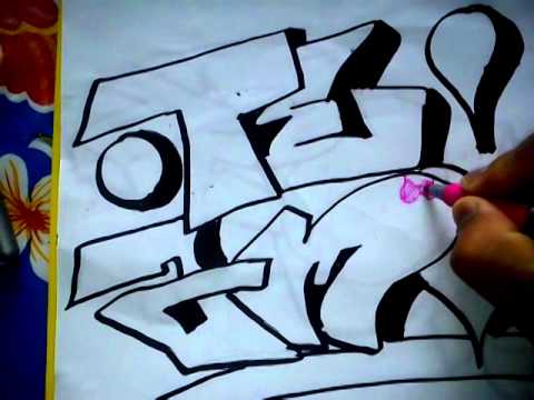 Como hacer un graffiti donde diga te amo! - YouTube