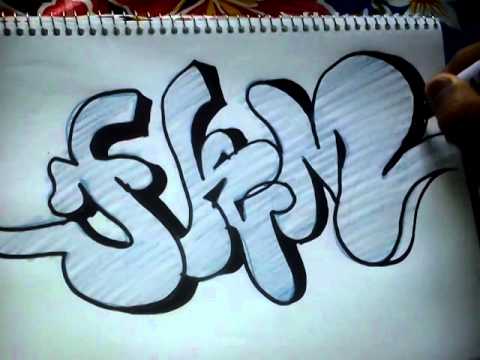 Como hacer un graffiti donde diga tkm!! - YouTube