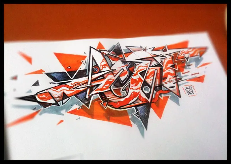 graffiti sketch orange triangle by acet1 on DeviantArt