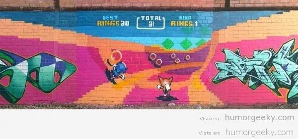 Graffiti de Sonic | Humor Geek | Imágenes y vídeos geek