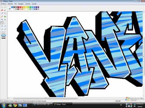 como hacer un graffiti vanesa en paint - YouTube