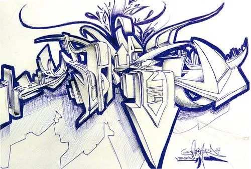 graffiti walls: Wildstyle Graffiti Sketches " 6 Sketch Graffiti "
