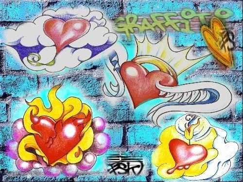 Imagenes de corazones chidos graffitis - Imagui