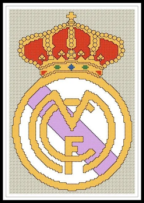 Gráfico para punto de cruz del escudo de fútbol del "Real Madrid ...
