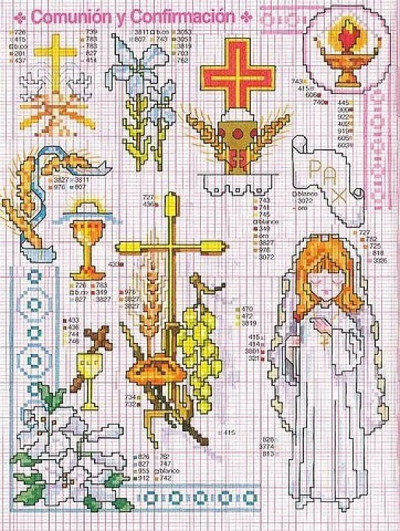 Imagenes de patrones de punto de cruz para primera comunión - Imagui