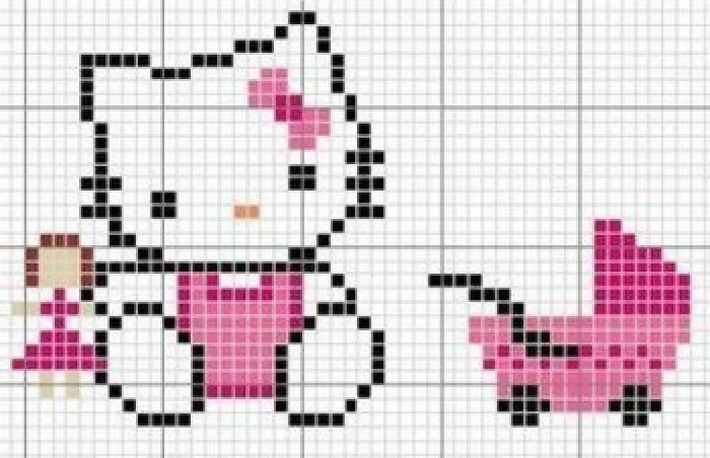 GRAFICOS PUNTO DE CRUZ GRATIS : HELLO KITTY( GRAFICOS PUNTO DE CRUZ GRATIS : HELLO KITTY(