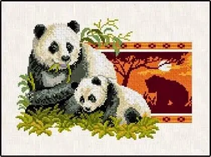 Punto de cruz,graficos de oso panda y oso polar,vervaco,osos panda ...