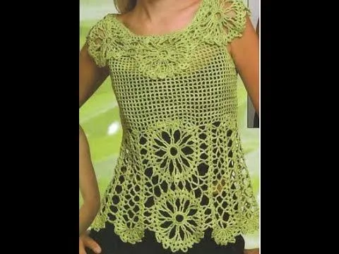 Gráficos para tejer Blusa Calada a Crochet - YouTube