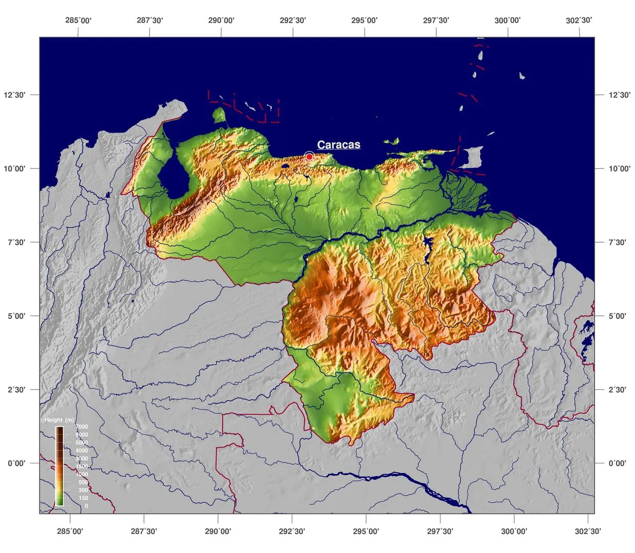 Grande detallado mapa físico de Venezuela | Venezuela | América del Sur |  Mapas del Mundo