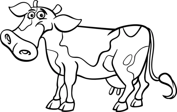 Granja vaca de dibujos animados para colorear libro — Vector stock ...