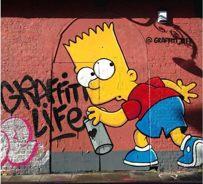 graphic tee BART SIMPSON graffiti STREET art spray paint LIQUID ... graphic tee BART SIMPSON graffiti STREET art spray paint LIQUID ...
