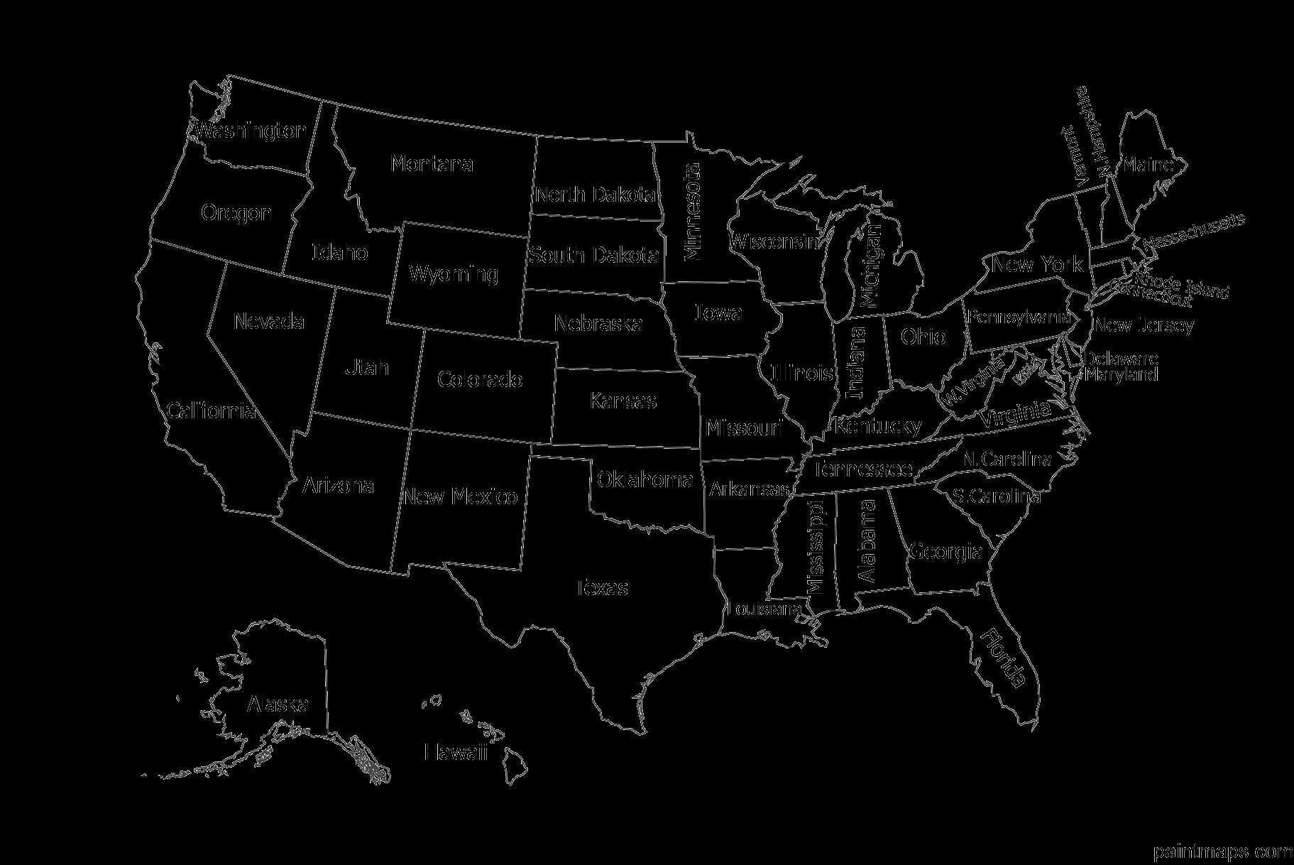Gratis, Descargable Mapa Vectorial De Estados Unidos De America (EPS, SVG,  PDF, PNG, Adobe Illustrator).