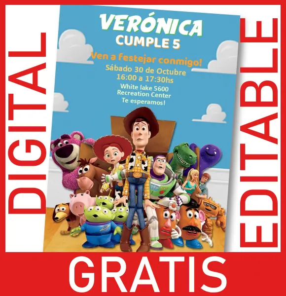 GRATIS] Invitación Toy Story | Editable | Digital