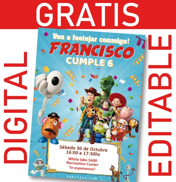 GRATIS] Invitación Toy Story | Editable | Digital