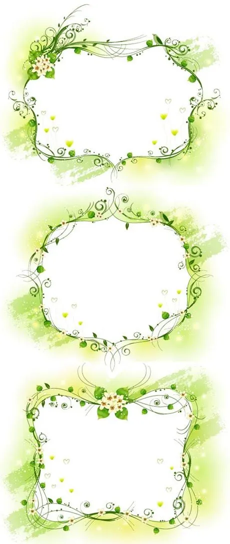  ... green flowers decorated box border lace pattern vector material