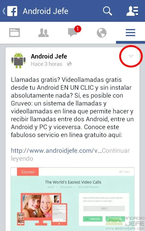 Guardar publicación en Facebook para Android • Android Jefe