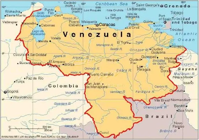Mapa de venezuela con sus limites geograficos - Imagui