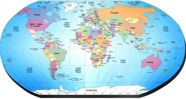 Mapa del mundo con division politica - Imagui