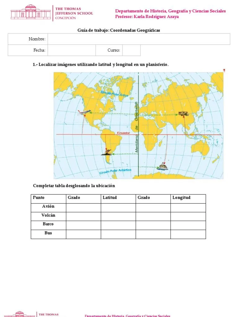 6 Guía de Ejercicio Tema Coordenadas Geograficas | PDF
