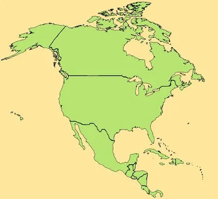 Guía de globalización - Mapa de América del Norte y Centroamérica