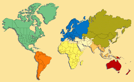 Guía de globalización - Mapa de países y continentes
