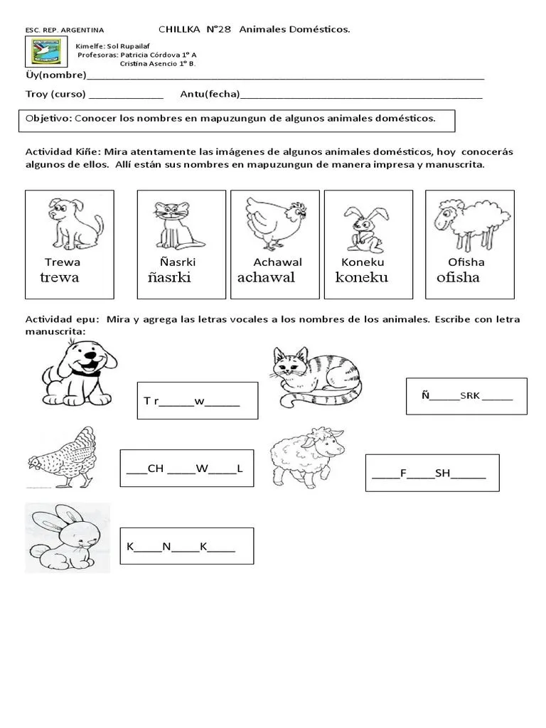 Guía N°28 Animales Domesticos | PDF