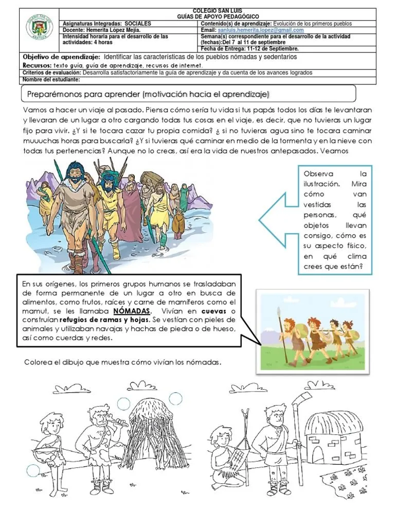 Guia 7 Sociales 3 | PDF | Nómada | Cazador recolector