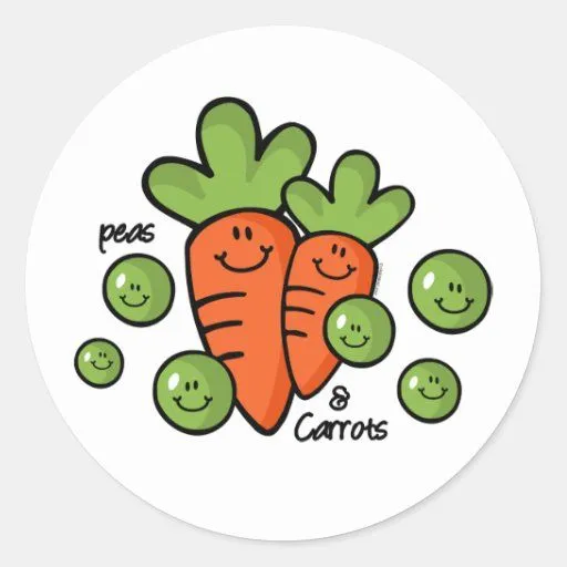 Guisantes y zanahorias pegatinas de Zazzle. Guisantes y zanahorias pegatinas de Zazzle.
