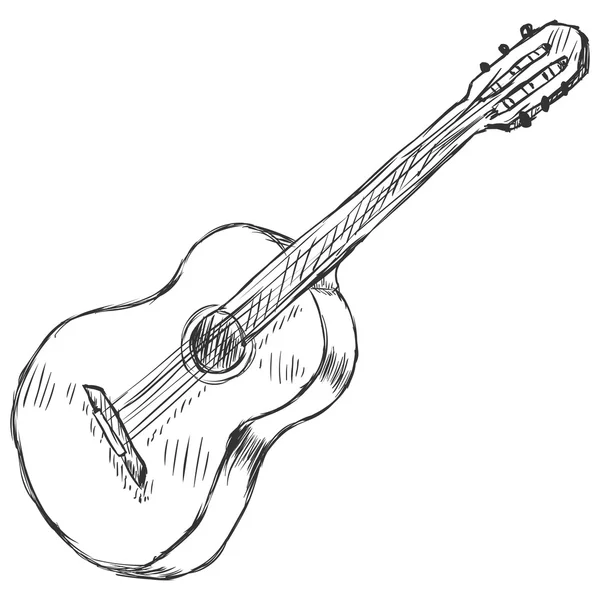 Guitarra acústica de dibujo vectorial — Vector stock © nikiteev ...