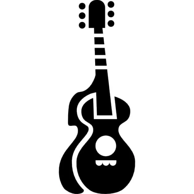 Guitarra acústica con la silueta | Descargar Iconos gratis